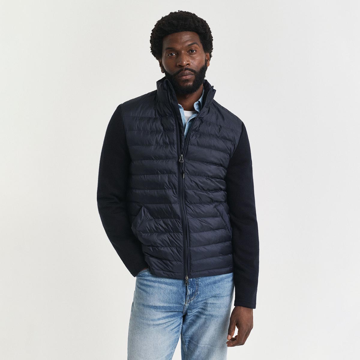 Giacca doppio tessuto: Piumino- maglia