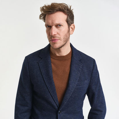 Blazer in jersey di lana e cotone
