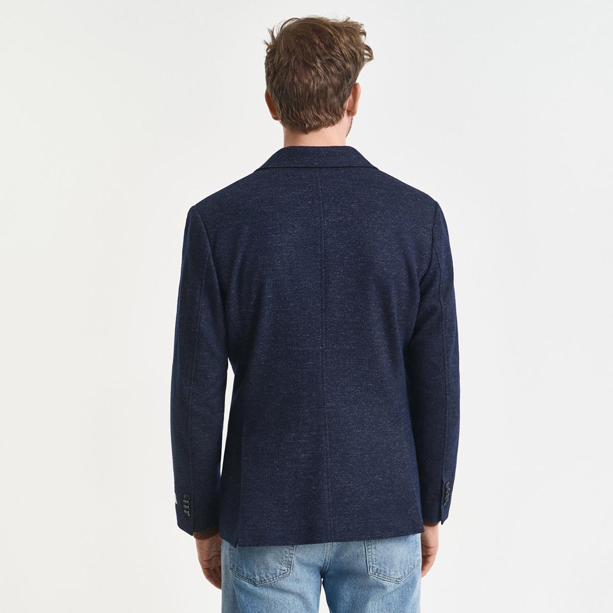 Blazer in jersey di lana e cotone