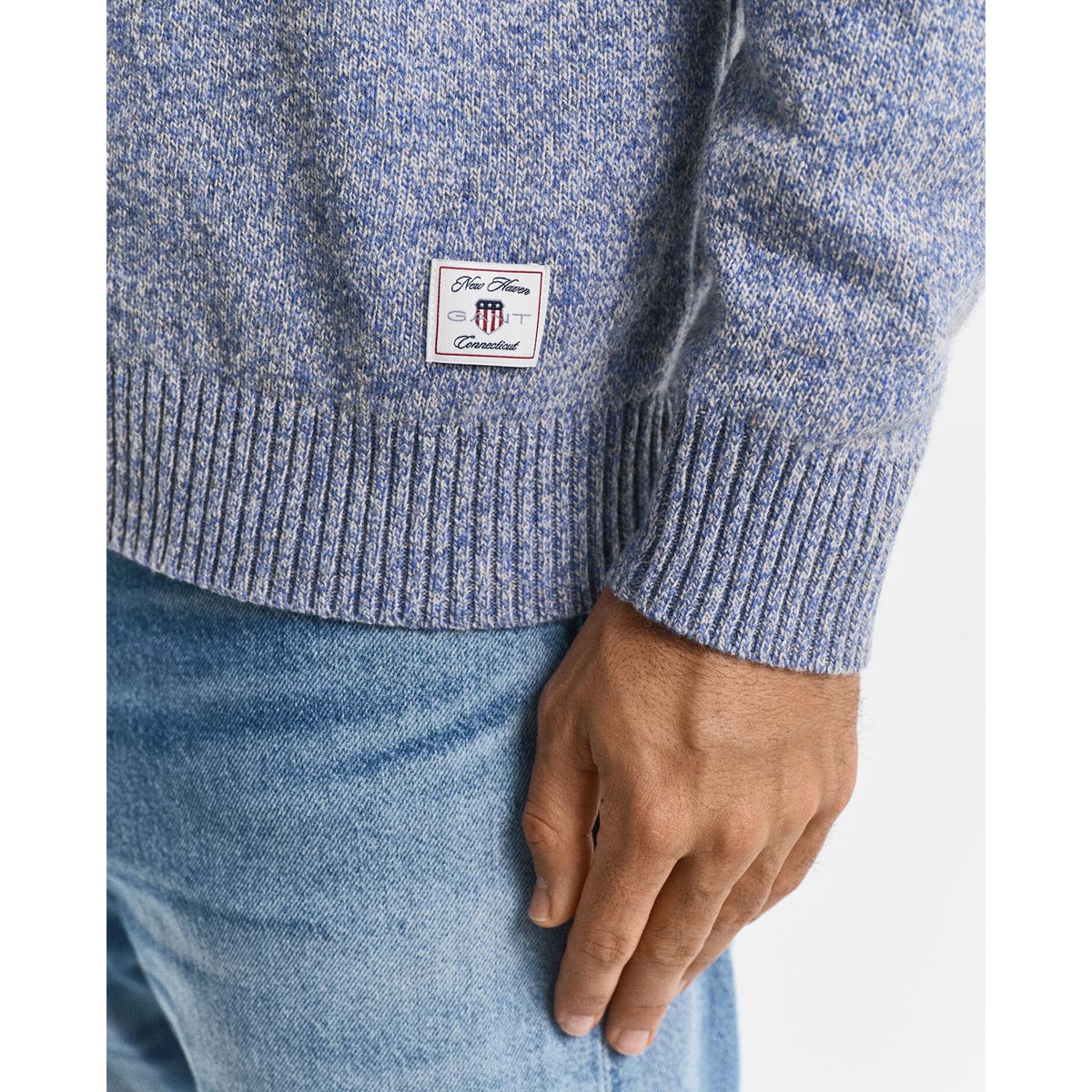 Maglia girocollo in misto lana mélange