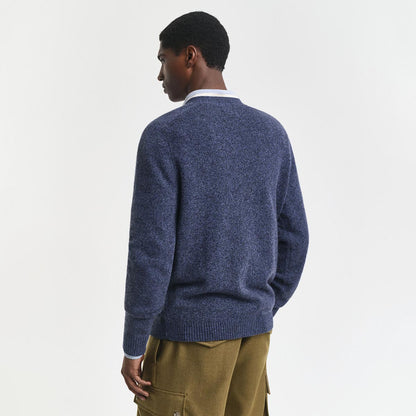 Cardigan con bottoni in misto lana mélange