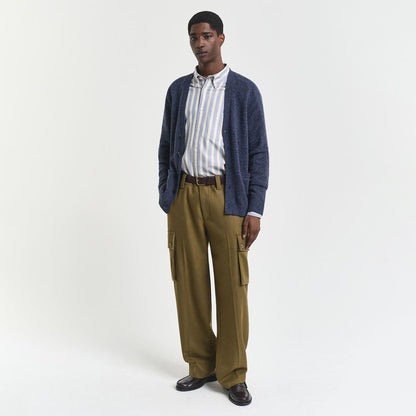 Cardigan con bottoni in misto lana mélange