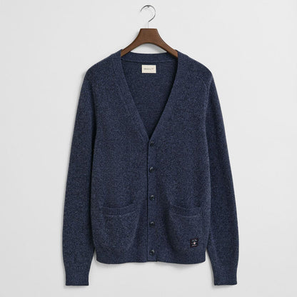 Cardigan con bottoni in misto lana mélange