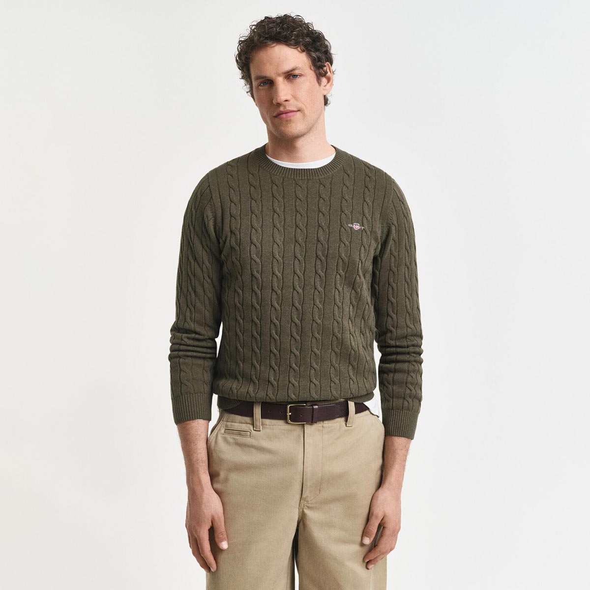 Maglione girocollo a treccia