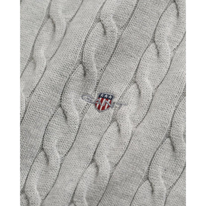 Maglia con zip corta in cotone a trecce