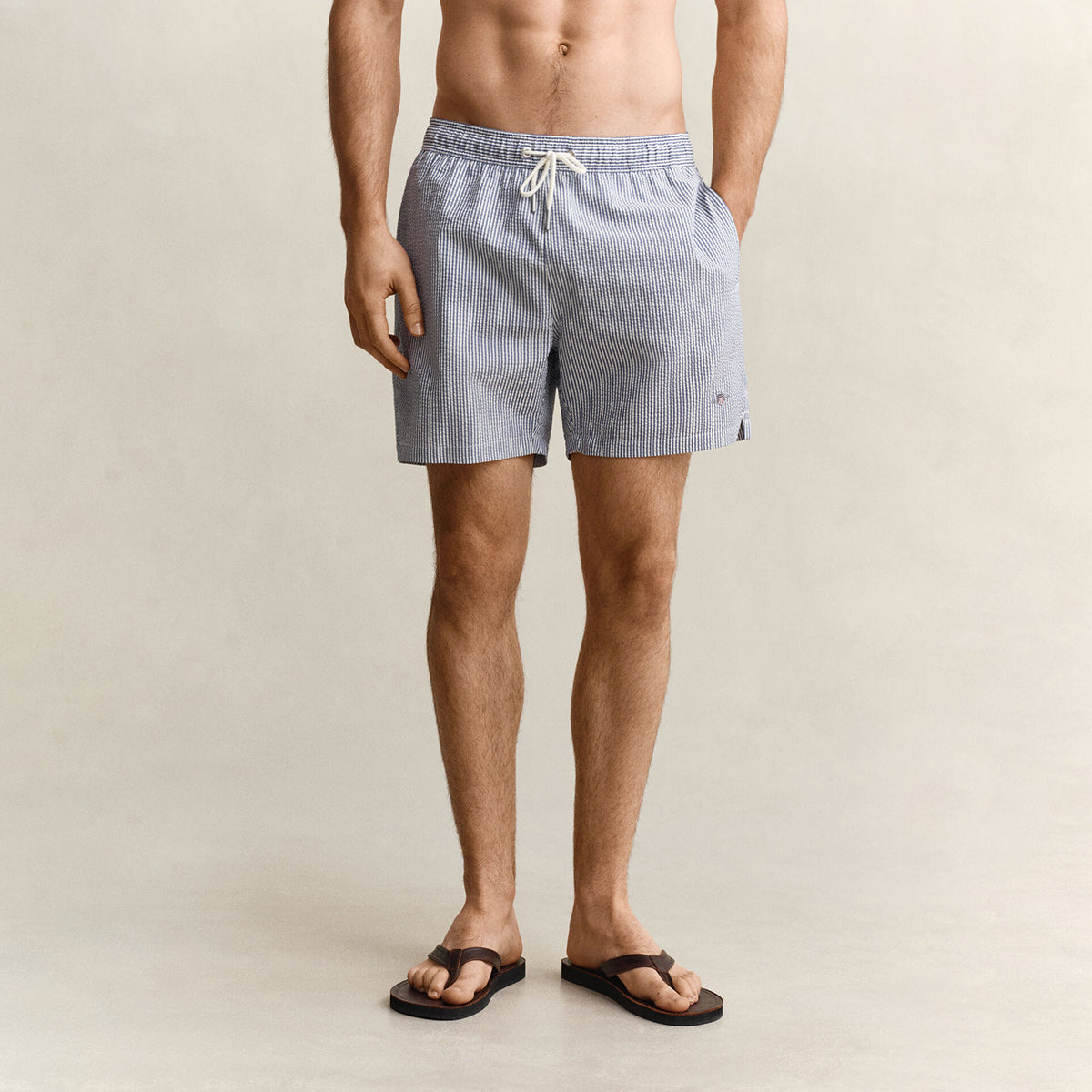 Boxer da mare goffrato a righe
