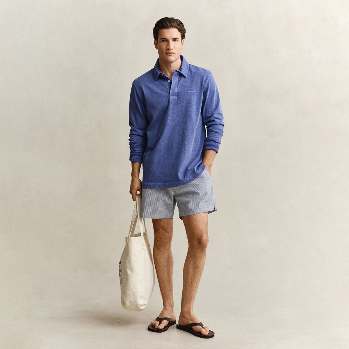 Boxer da mare goffrato a righe