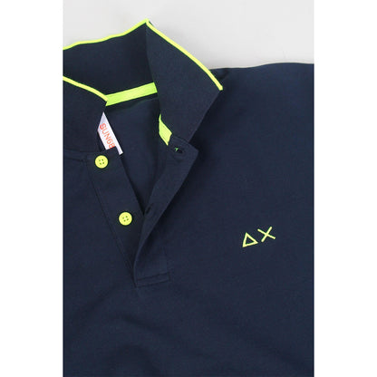 Polo in piquet con dettagli in contrasto fluo