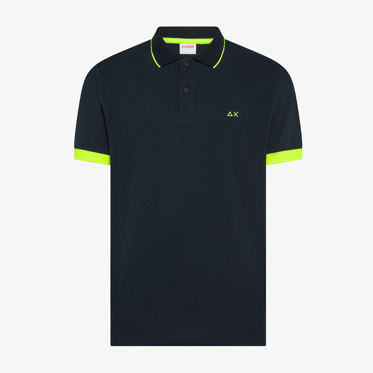 Polo in piquet con dettagli in contrasto fluo