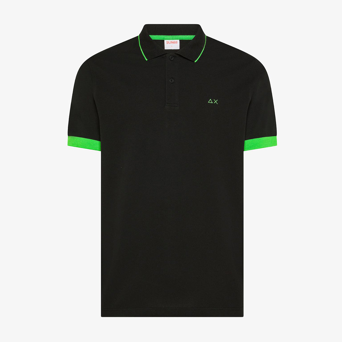 Polo in piquet con dettagli in contrasto fluo