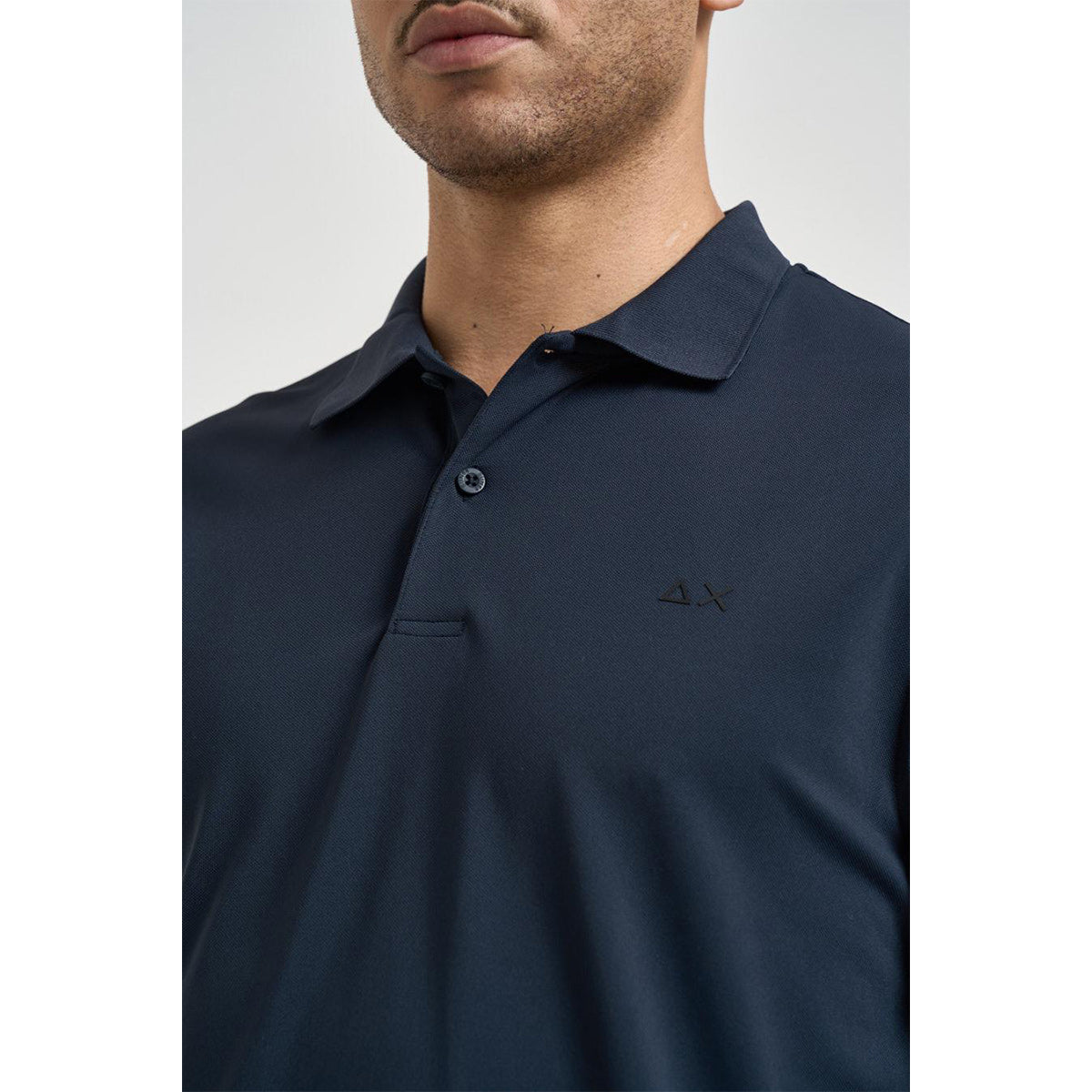 Polo in piquet tecnico leggero blu navy