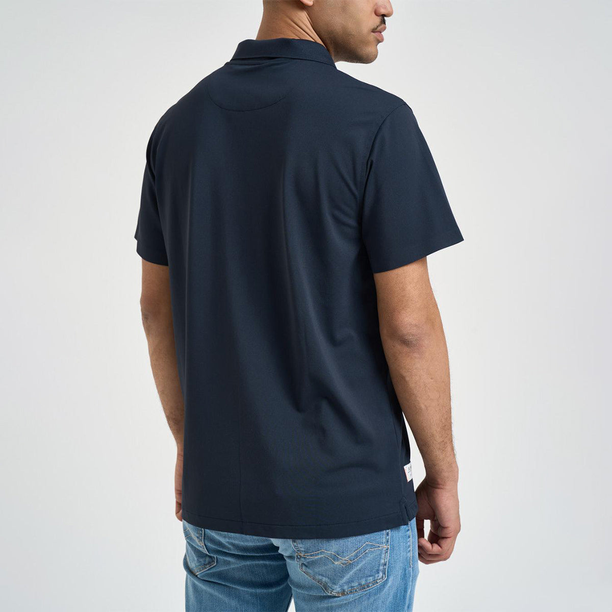 Polo in piquet tecnico leggero blu navy
