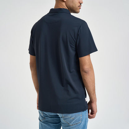 Polo in piquet tecnico leggero blu navy