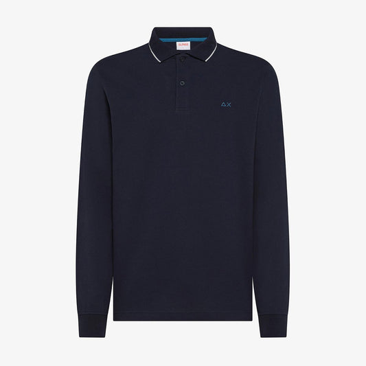 Polo manica lunga blu