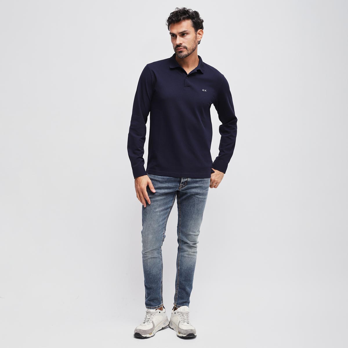 Polo manica lunga con toppa