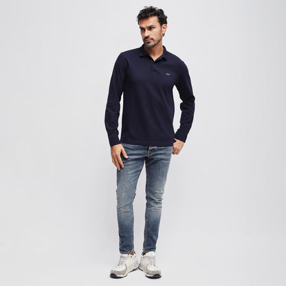 Polo manica lunga con toppa