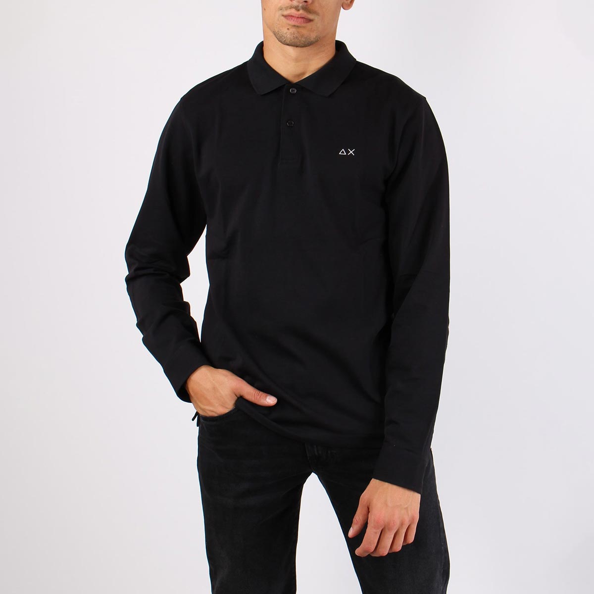 Polo manica lunga con toppa