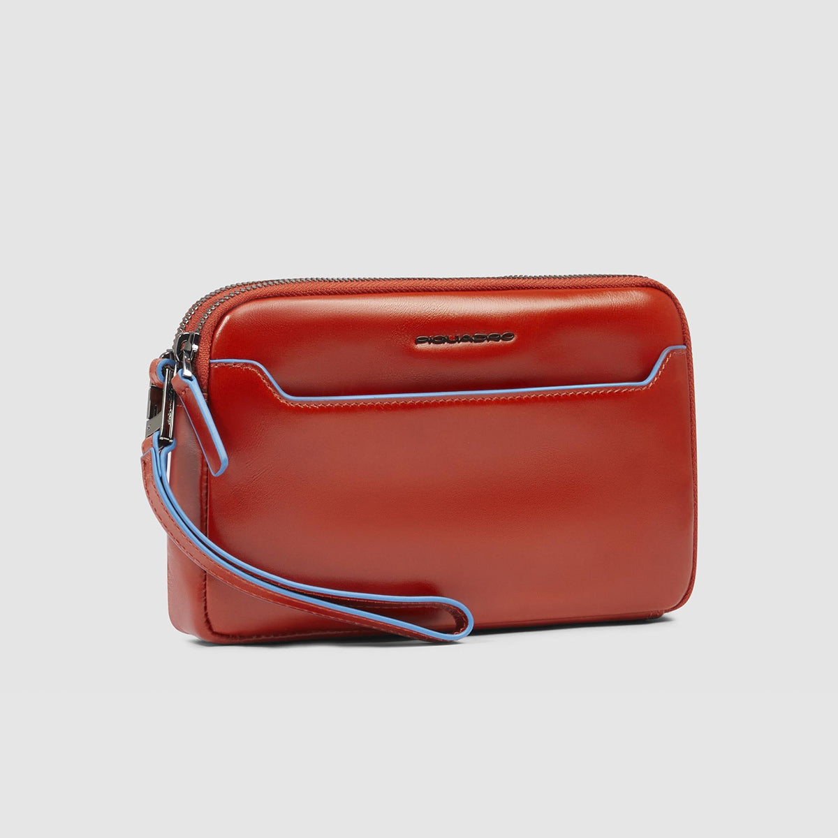 Pochette in pelle uomo con tre scomparti