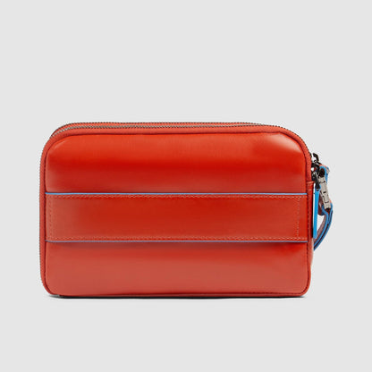 Pochette in pelle uomo con tre scomparti