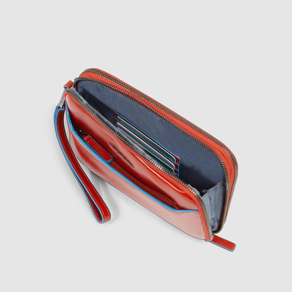 Pochette in pelle uomo con tre scomparti