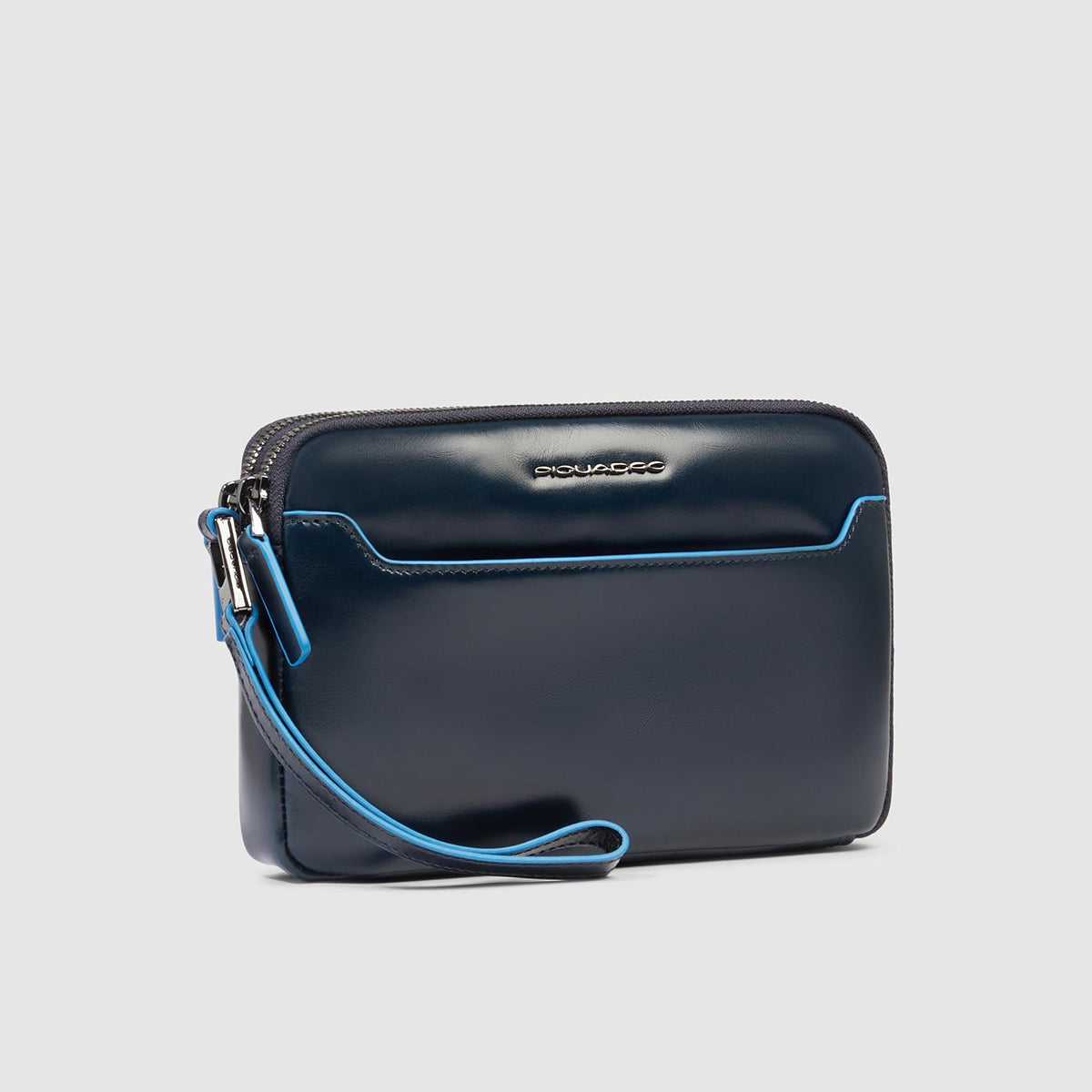 Pochette in pelle uomo con tre scomparti