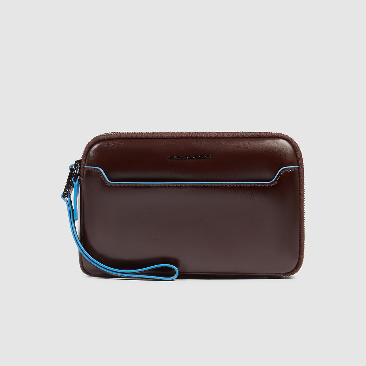 Pochette in pelle uomo con tre scomparti