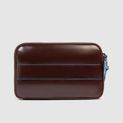 Pochette in pelle uomo con tre scomparti