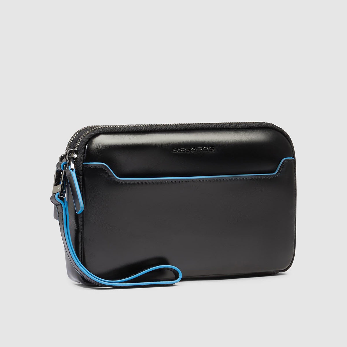 Pochette in pelle uomo con tre scomparti
