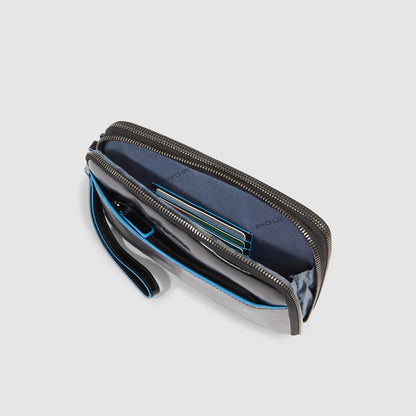 Pochette in pelle uomo con tre scomparti