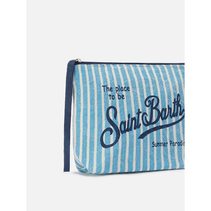 Pochette in lino fantasia a righe