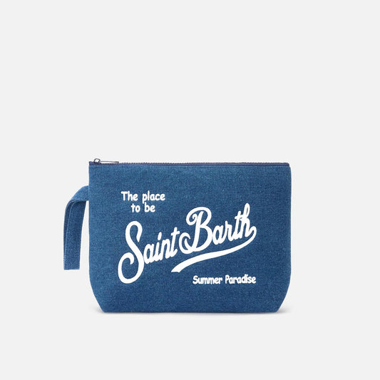 Pochette grande effetto denim