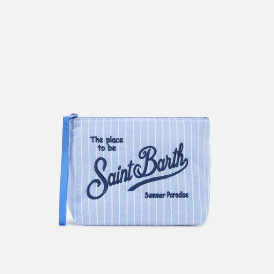 Pochette in cotone fantasia a righe