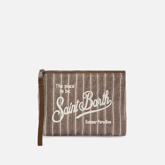 Pochette in cotone fantasia a righe