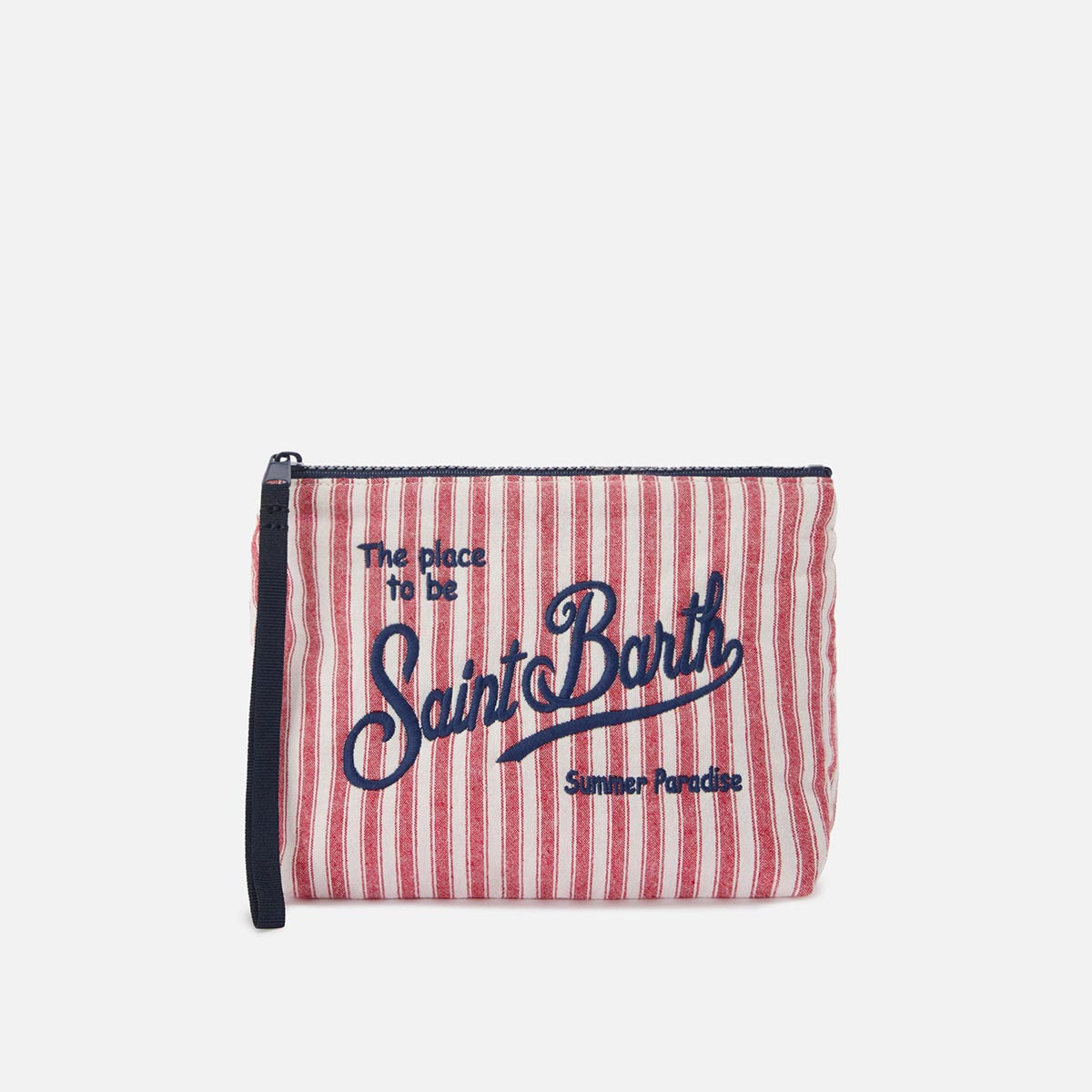 Pochette in cotone fantasia a righe