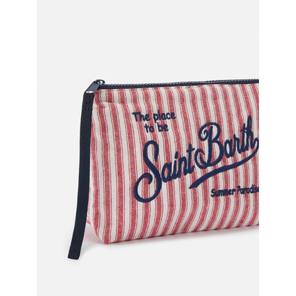 Pochette in cotone fantasia a righe