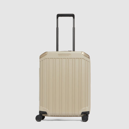 Valigia trolley da cabina rigido beige