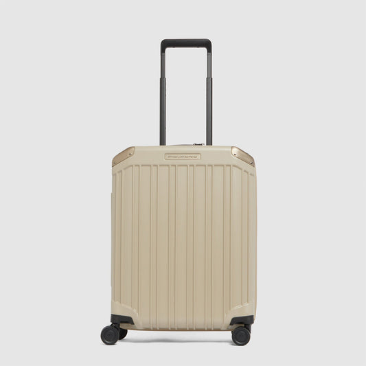 Valigia trolley da cabina rigido beige