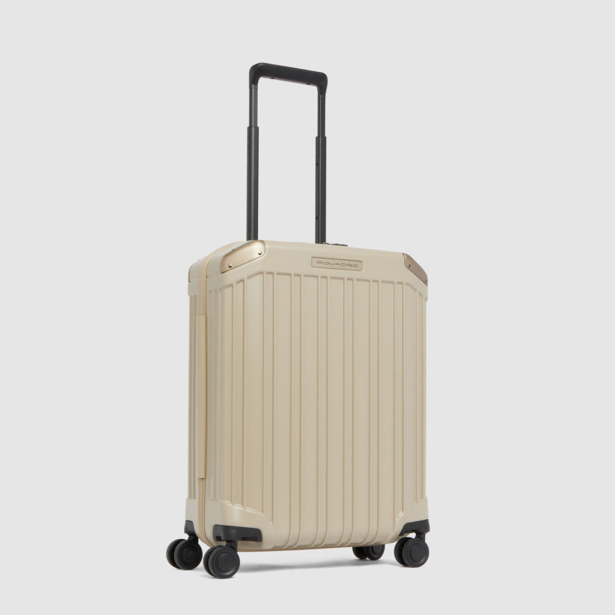 Valigia trolley da cabina rigido beige