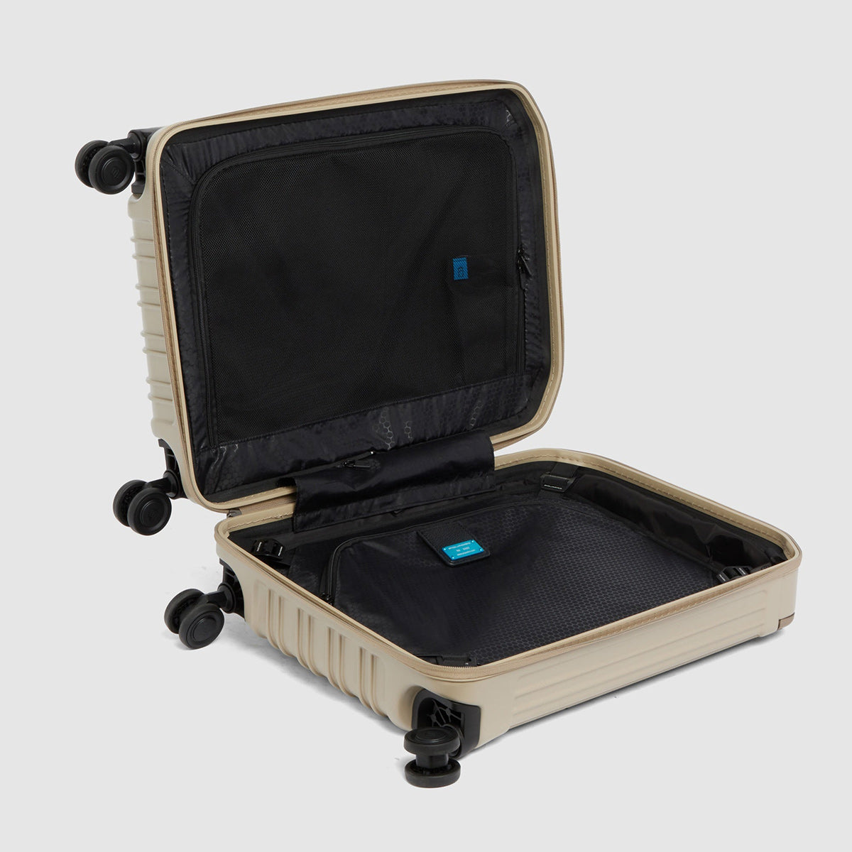 Valigia trolley da cabina rigido beige
