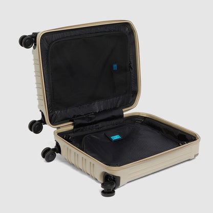 Valigia trolley da cabina rigido beige