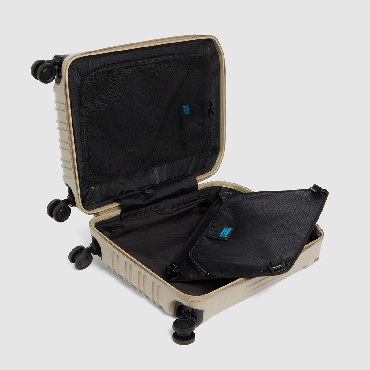 Valigia trolley da cabina rigido beige
