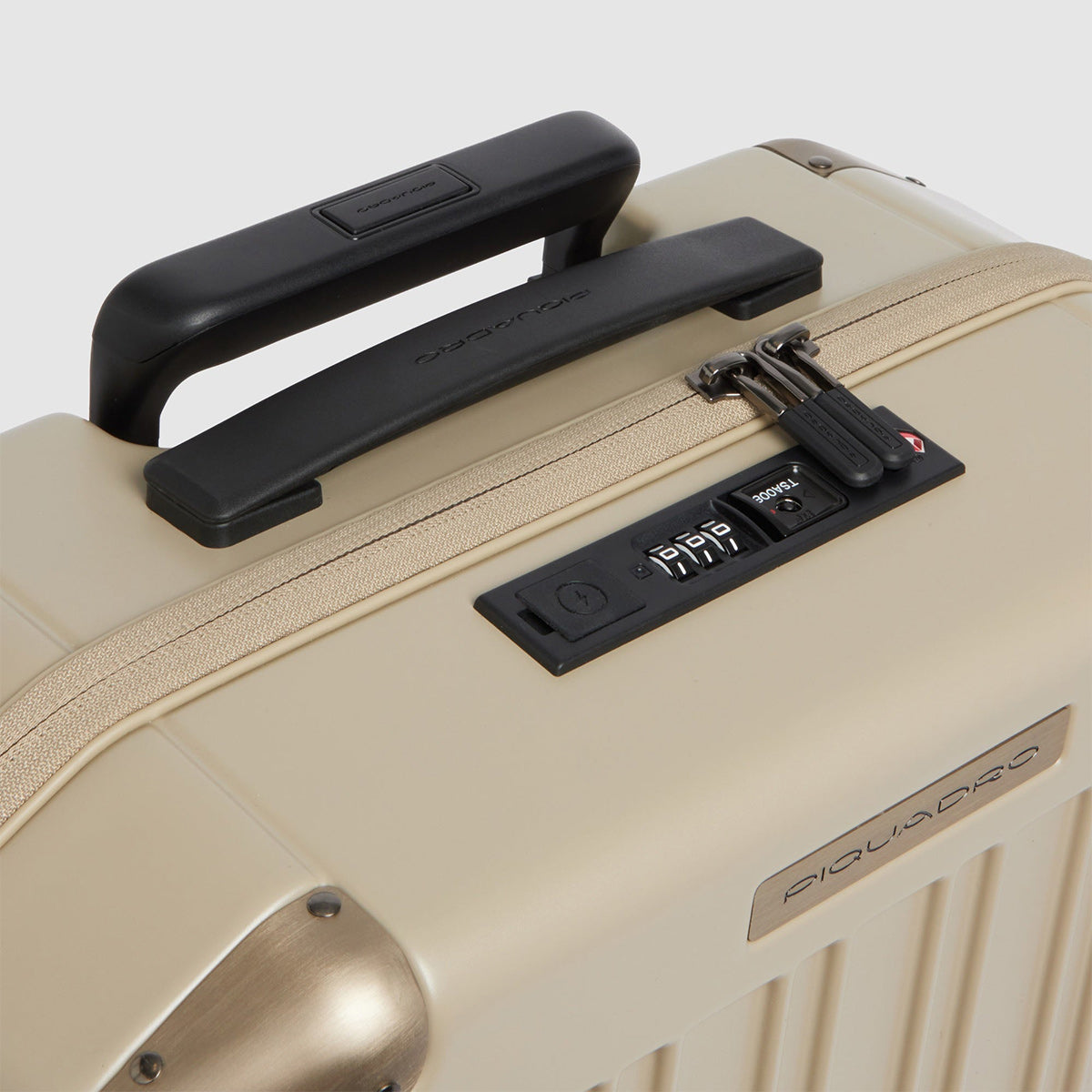 Valigia trolley da cabina rigido beige