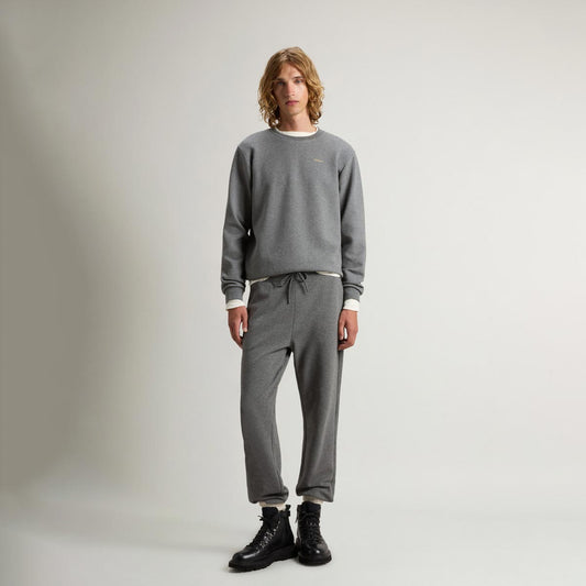 Pantaloni in misto cotone interlock