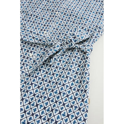 Vestito a fantasia in misto cotone con cintura