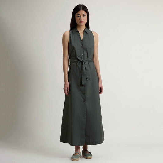Vestito in popeline di puro cotone con cintura