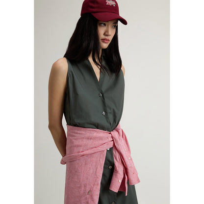Vestito in popeline di puro cotone con cintura