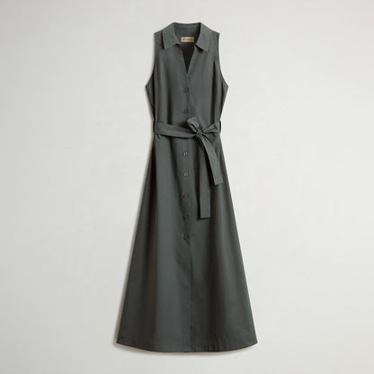 Vestito in popeline di puro cotone con cintura