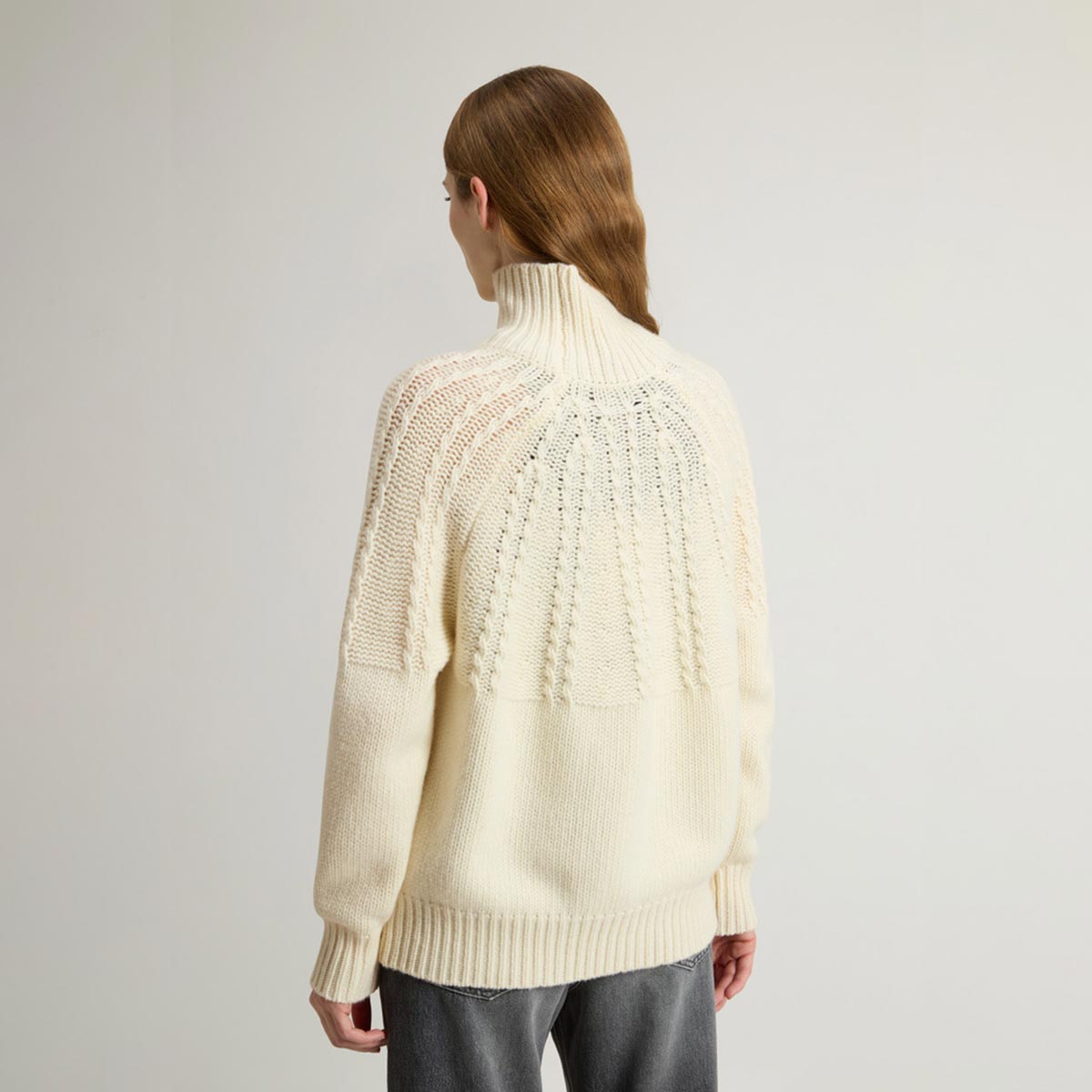 Maglione a collo alto in misto lana