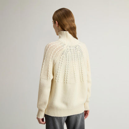Maglione a collo alto in misto lana