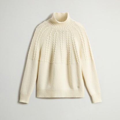 Maglione a collo alto in misto lana